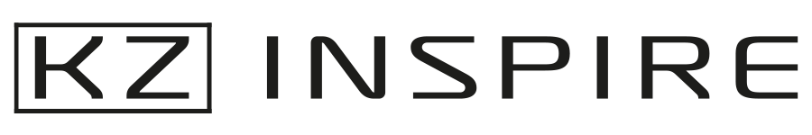 pełne logo firmy KZ Inpsire na białym tle